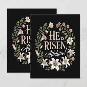 Carte Il Est Ressuscité Alleluia Floral Pâques Chrétien