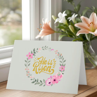 Carte Il Est Ressuscité Botanical Douce Personnalisé Chr