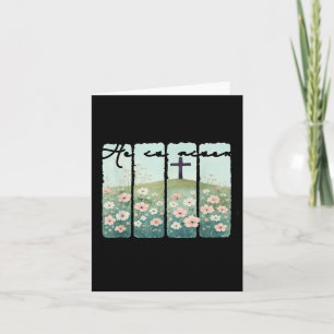 Carte Il Est Ressuscité Fleur Sauvage Chrétienne Joyeuse