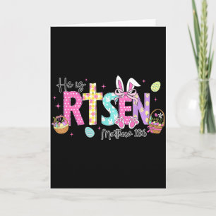 Carte Il Est Ressuscité Jésus Christ Lapin de Pâques Oeu