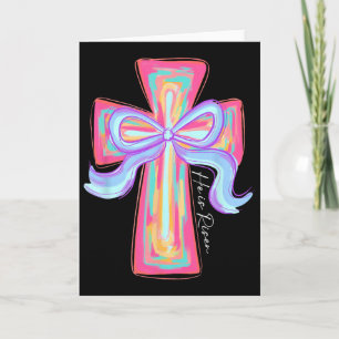 Carte Il Est Ressuscité Jésus Croix Chrétienne Coquette 