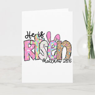 Carte Il Est Ressuscité Lapin Croix Chrétienne Joyeuse F