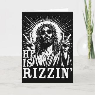 Carte Il est Rizzin Croix chrétienne Jésus Verset de la