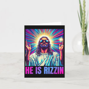 Carte Il Est Rizzin Drôle Jésus mème Christian Hommes Ga