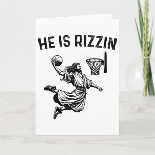 Carte Il est Rizzin Jésus Bysketbyll Religieux Chrétien