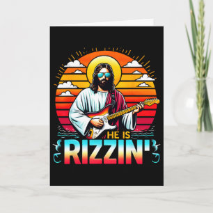 Carte Il est Rizzin Pâques Jésus chrétien Drôle Jésus Gu