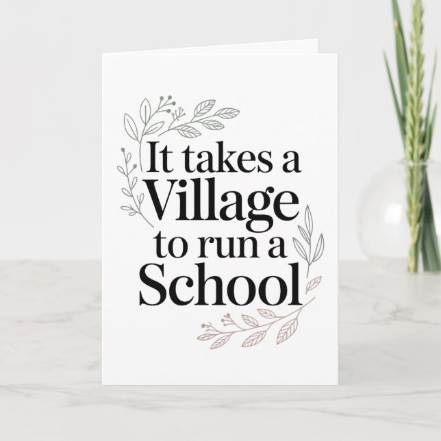 Carte Il faut tout un village pour diriger une école Cit (Devant)