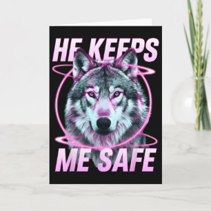 Carte Il me garde en sécurité Loups Saint-Valentin pour