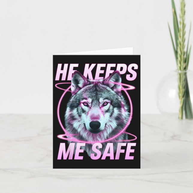 Carte Il me garde en sécurité Loups Saint-Valentin pour  (Devant)
