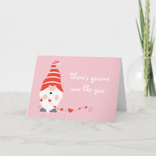 Carte Il n'y a gnome un comme vous Rouge Rose