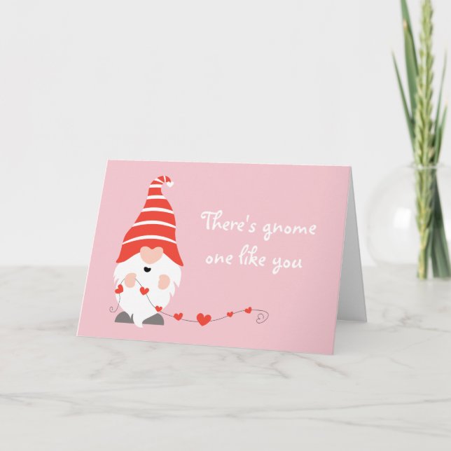 Carte Il n'y a gnome un comme vous Rouge Rose (Devant)