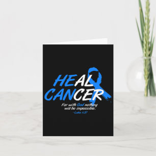 Carte Il peut guérir le cancer Ruban bleu Cadeau Mois de