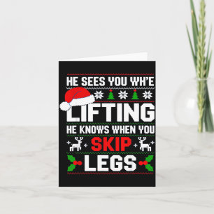 Carte Il vous voit lever Sauter les jambes Enthousiastes