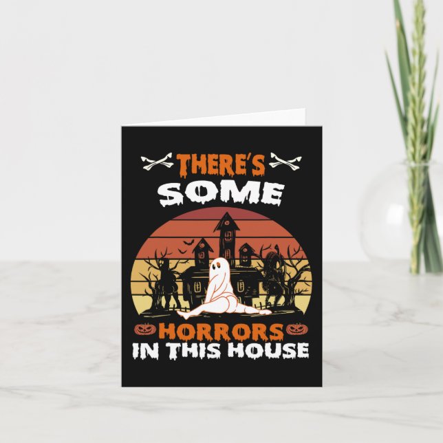 Carte Il y a des horreurs dans cette maison drôle rétro  (Devant)