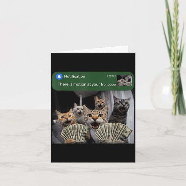 Carte Il y a du mouvement à la porte d'entrée chat drôle (Devant)