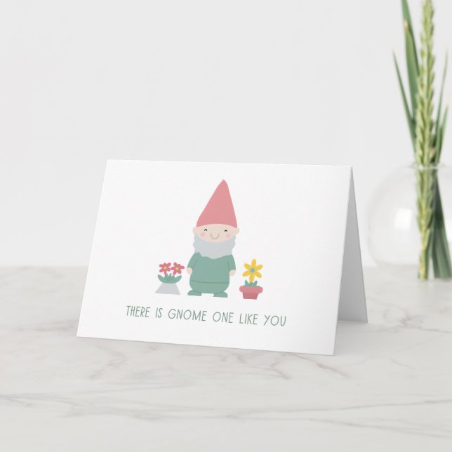Carte Il y a Gnome One Like You Funny Punny Anniversaire (Devant)