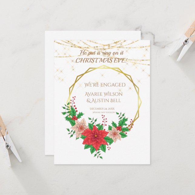 Carte Il Y A Mis Une Bague Le Soir De Noël (Devant/Arrière en situation)