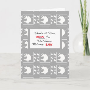 Carte Il y a un nouveau patron dans la maison Baby Showe