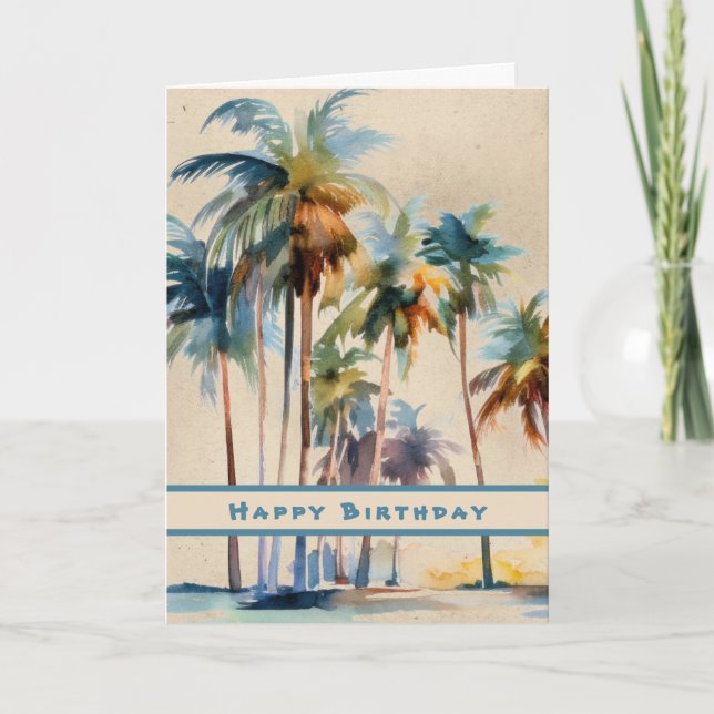 Carte Île Breeze Joyeux Anniversaire (Devant)