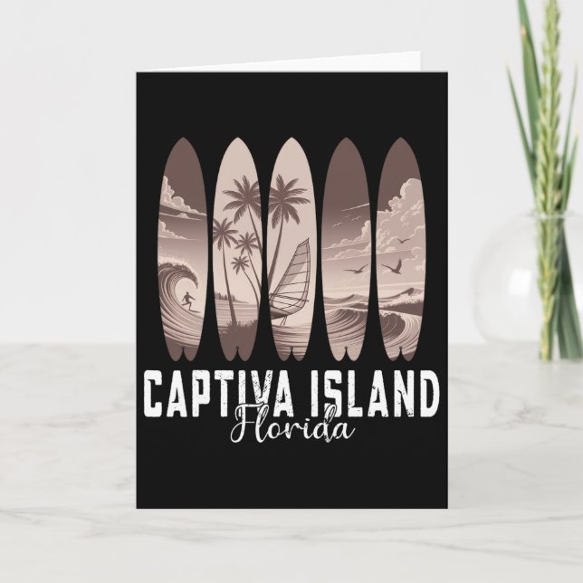 Carte Île de Captiva Floride Surfboard Hommes Femmes Sur (Devant)