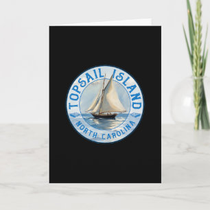 Carte Île de Topsail Caroline du Nord Voile antique Dés