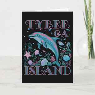 Carte Île Tybee Ga Amoureux Dauphin Souvenir de plage co