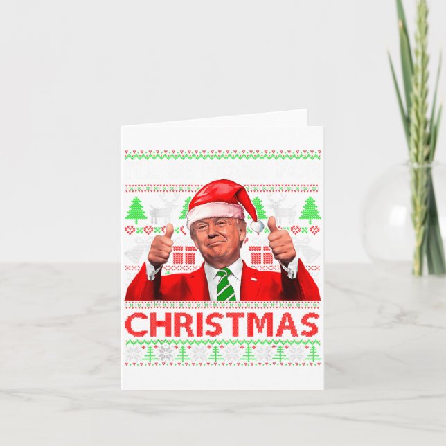 Carte Ill Be Home For Christmas Santa Trump Xmas Pajama  (Devant)