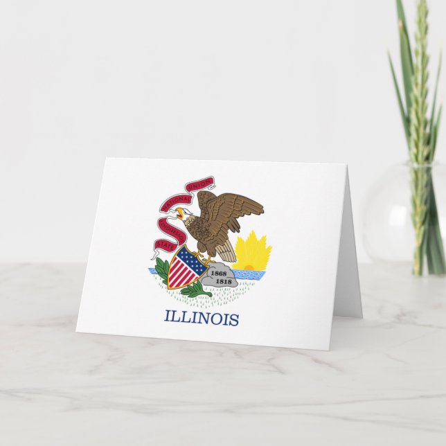 Carte Illinoisan Flag, Flag of Illinois (Devant)