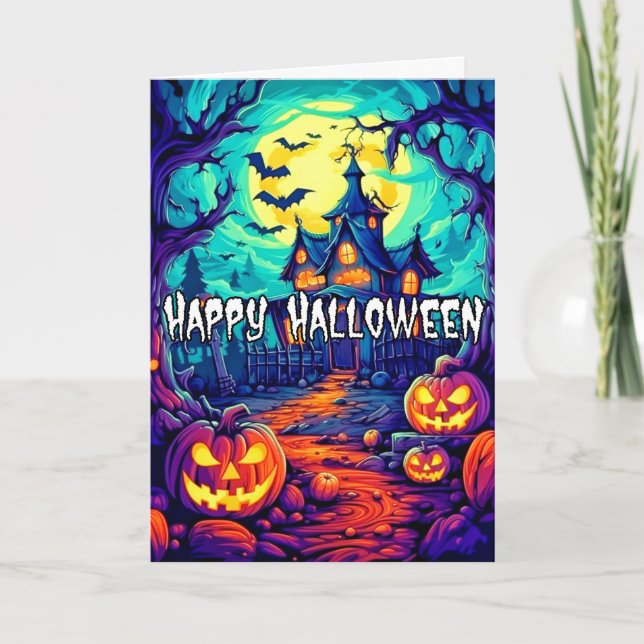 Carte Illuminer Halloween Haunted Mansion (Devant)