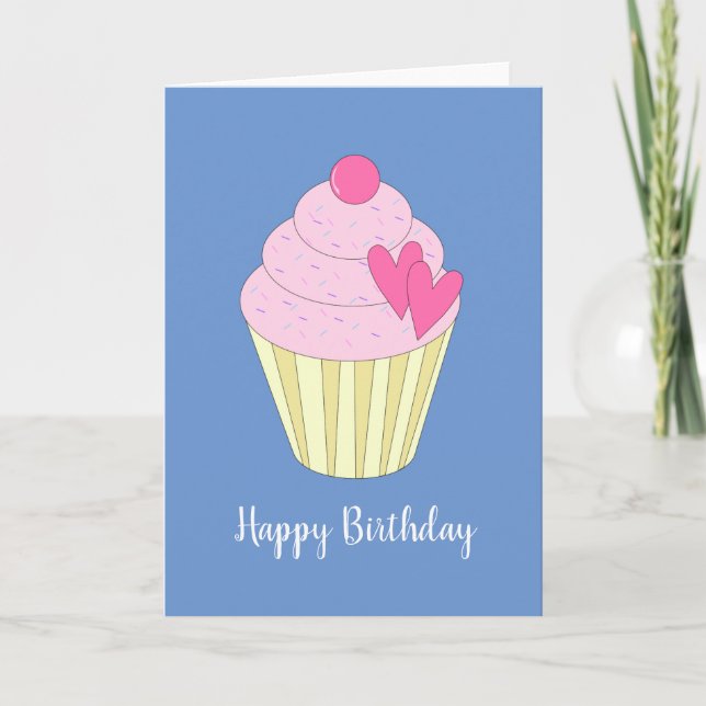 Carte illusima Love Heart Cupcake Blue Card (Devant)