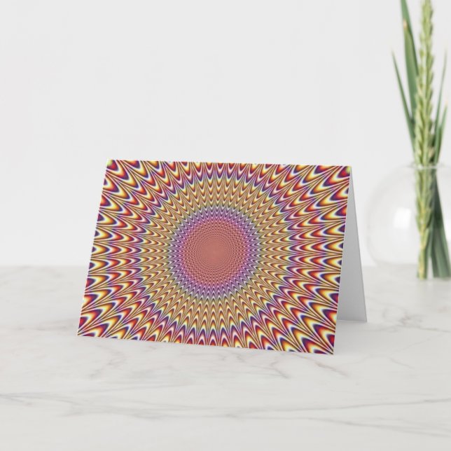 Carte Illusion optique Cercle Hypnotique arc-en-ciel col (Devant)