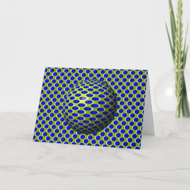 Carte Illusion optique de la balle de la sphère bleue (Devant)