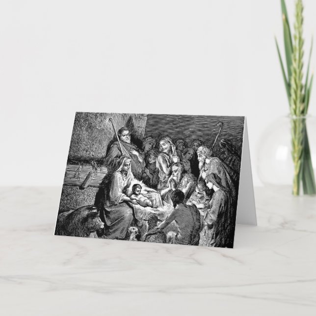 Carte Illustrated Christmas Nativity Scene (Devant)