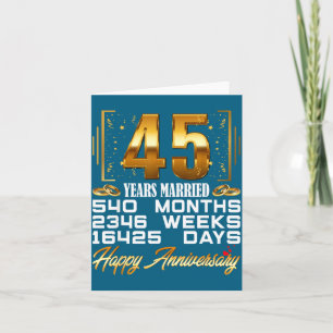 Carte Illustration 45 ans de mariage 45e anniversaire de