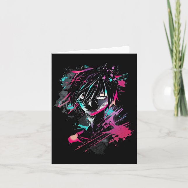 Carte Illustration abstraite de motif d'anime manga d'an (Devant)