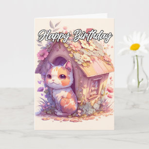 Carte Illustration adorable Posing Baby Kitten