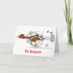 Carte Illustration amusante de poulet cool
