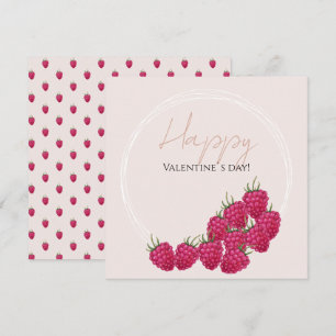 Carte Illustration aquarelle de framboises