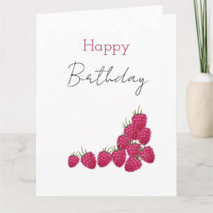 Carte Illustration aquarelle de framboises