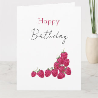 Carte Illustration aquarelle de framboises 