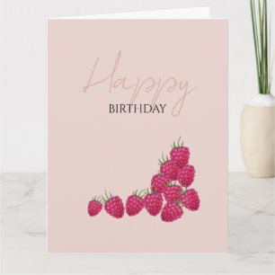 Carte Illustration aquarelle de framboises