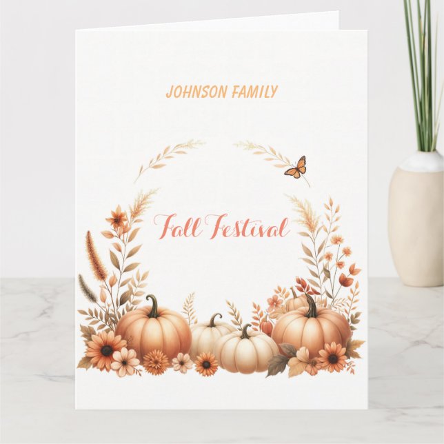 Carte Illustration aquarelle Festival d'automne (Devant)