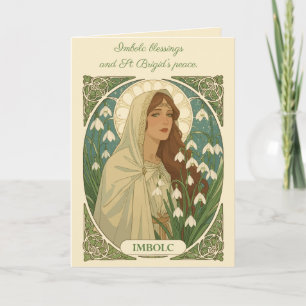 Carte Illustration Art nouveau de sainte Brigitte