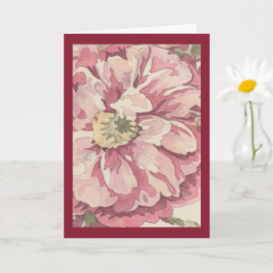 Carte Illustration au crayon de couleur floral joli (AI)