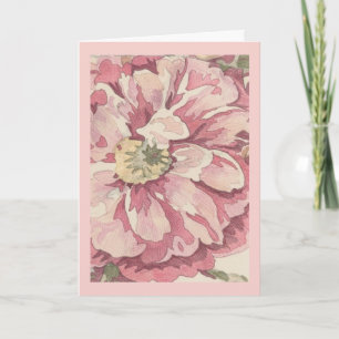 Carte Illustration au crayon de couleur floral joli (AI)
