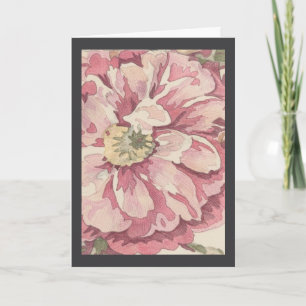 Carte Illustration au crayon de couleur floral joli (AI)