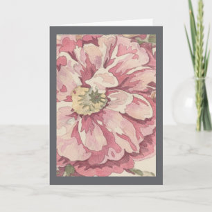 Carte Illustration au crayon de couleur florale jolie (A