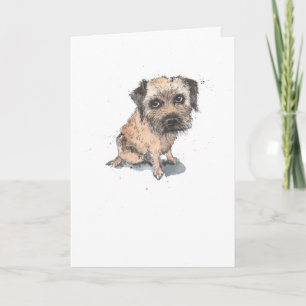 Carte Illustration Border Terrier, drôle Dog Birthday