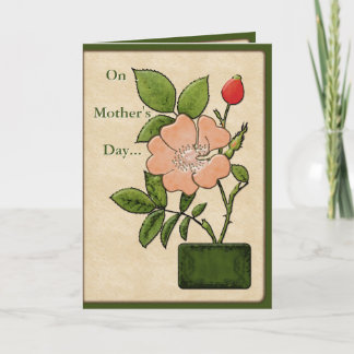 Carte Illustration botanique du Rose de chien rose - Per