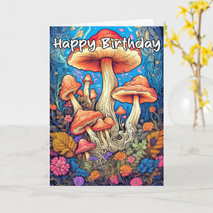 Carte Illustration colorée du champignon à germes